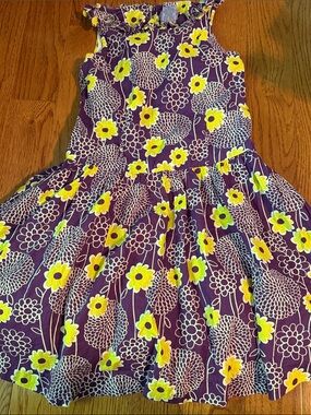 Emma’s Garden Girls Purple Floral Sundress with Yellow Accents Size 7